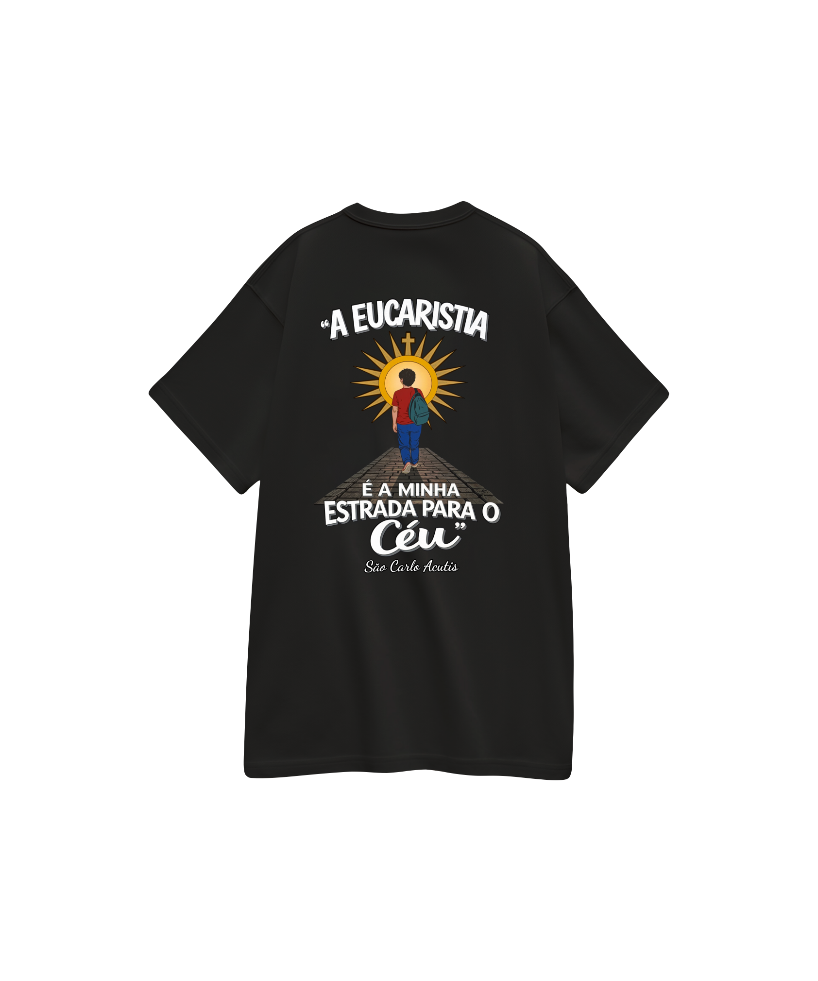 Camiseta Oversized Infantil " Eucaristia Carlo Acutis "
