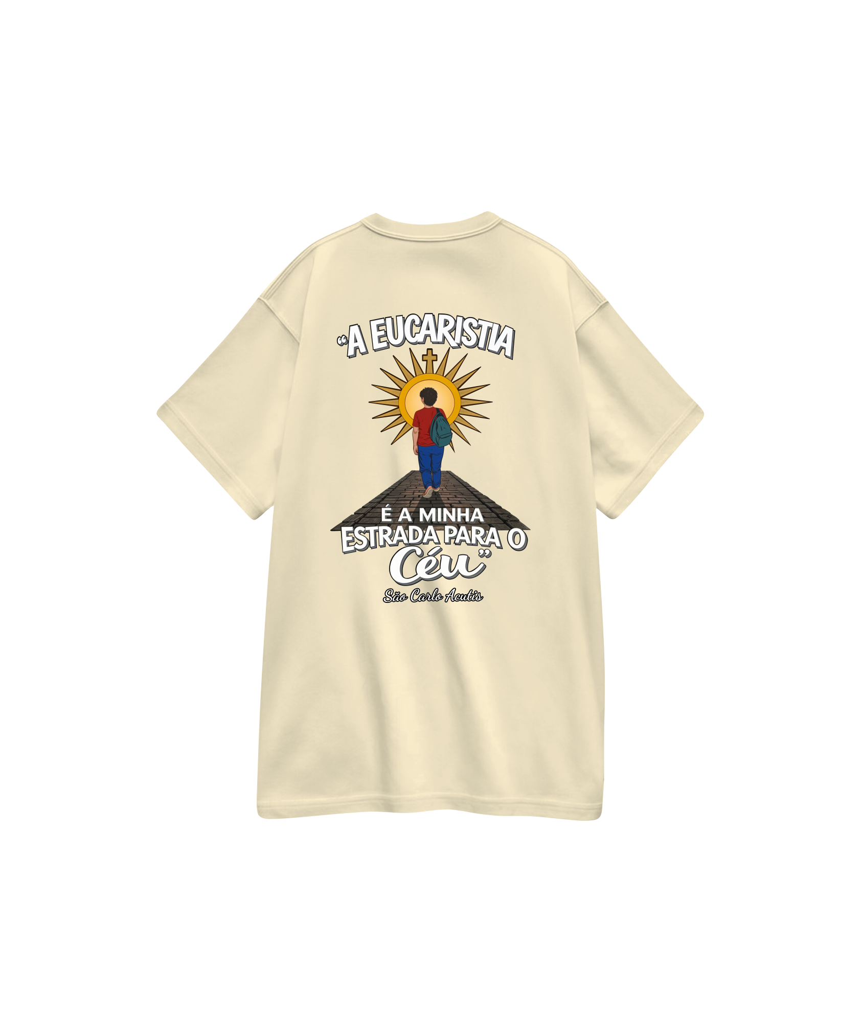 Camiseta Oversized Infantil " Eucaristia Carlo Acutis "