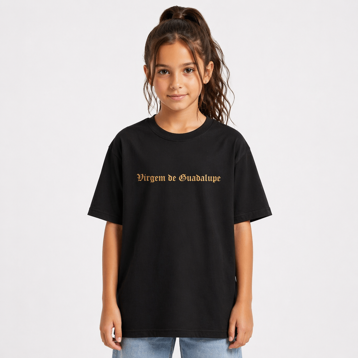 Camiseta Oversized Infantil " Nossa Senhora de Guadalupe "