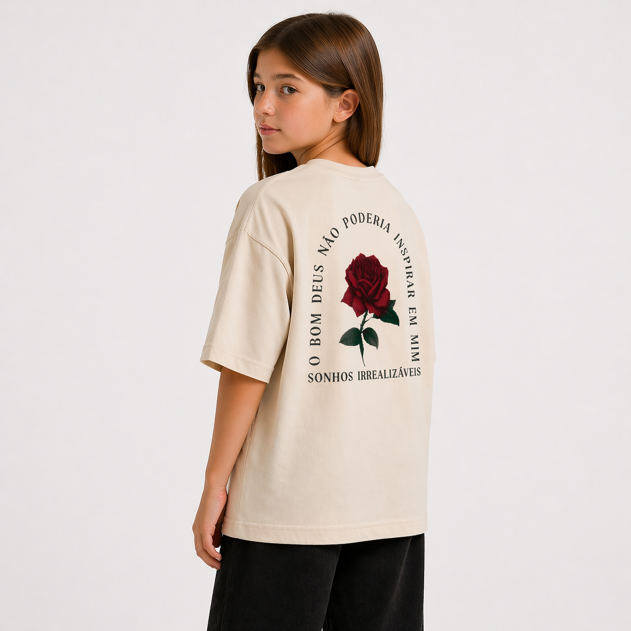 Camiseta Oversized Infantil " Teresa de Lisieux "