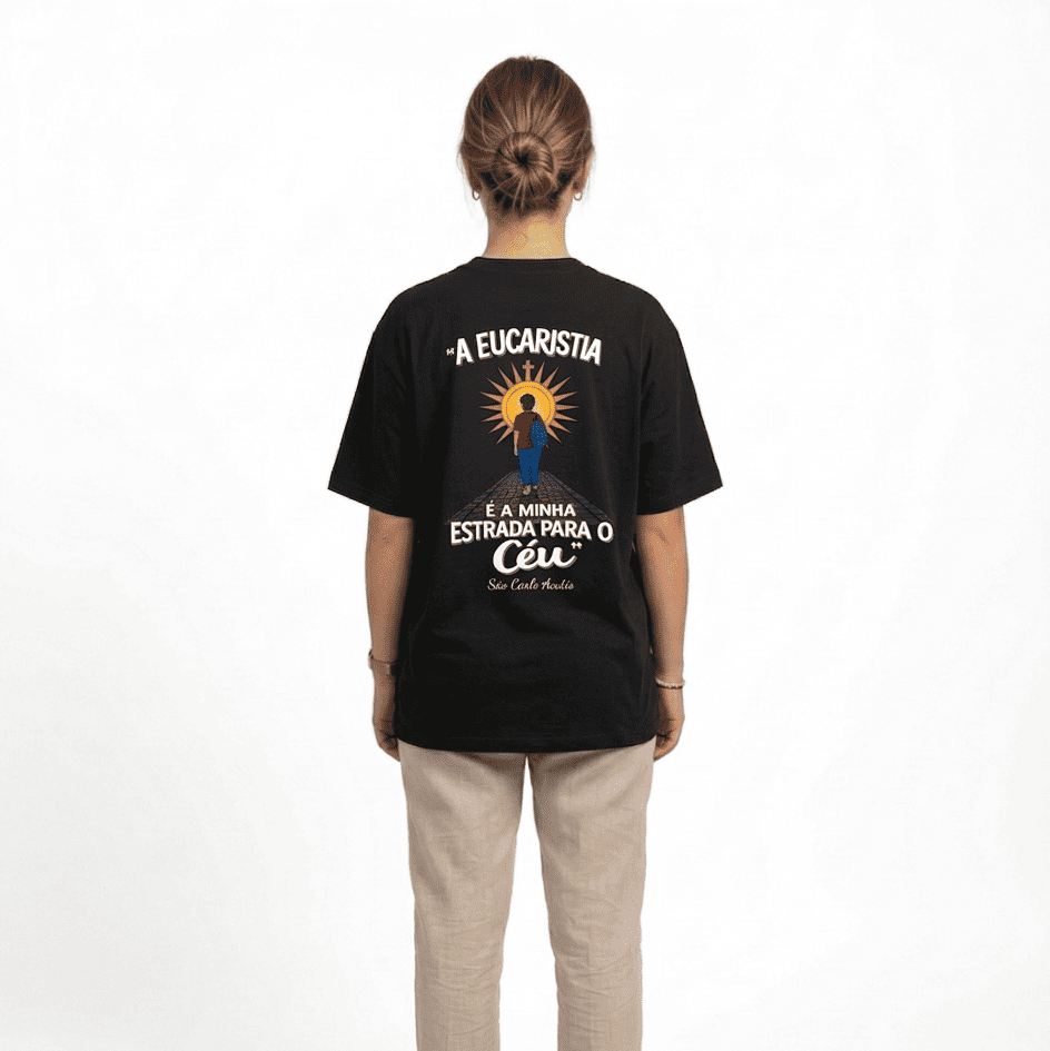 Camiseta Oversized " Eucaristia Carlo Acutis "